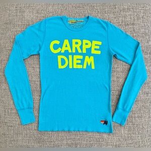 NWOT Aviator Nation 🌈 Neon Blue Carpe Diem Thermal Unisex Size Extra Small